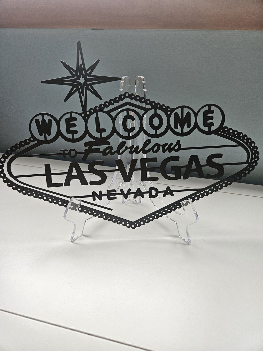 Las Vegas Welcome Sign Acrylic Wall Art - Black